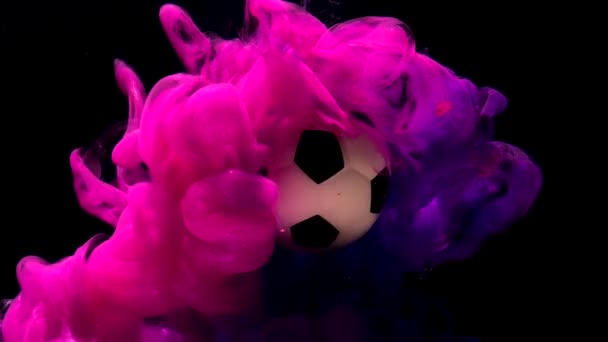 Concetto Pubblicità Della Competizione Calcistica Femminile Pallone Calcio Uno Sfondo — Video Stock