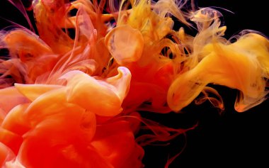 Modern teknoloji geçmişi çok şık. Kozmik kırmızı-sarı-turuncu a