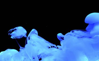 Fantastik uzay mavisi soyut arka plan. Suluboya mürekkebi