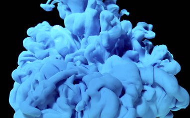 Mavi soyut stil arka plan. Suda mavi suluboya mürekkep.