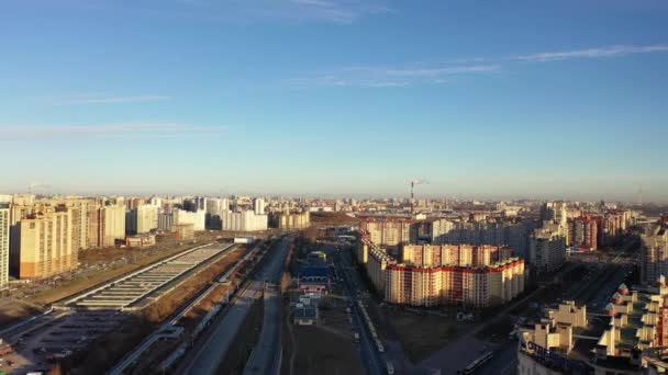 Petersburg Rusia Enero 2020 Vista Aérea Ciudad Zona Descanso Vuelo — Vídeos de Stock
