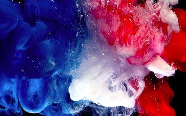 Soyut modern arka plan çok şık. Mavi, beyaz ve kırmızı suluboya