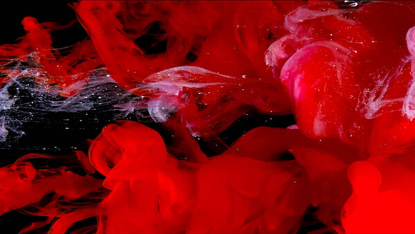 Stylish abstract modern background. White and red watercolor ink in water. A powerful explosion of colors. Cool trending screensaver.