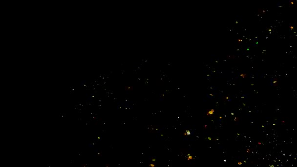 Золота Конфетті Абстрактний Фон Золотими Блискучими Блискітками Частинки Золотих Пилових — стокове відео