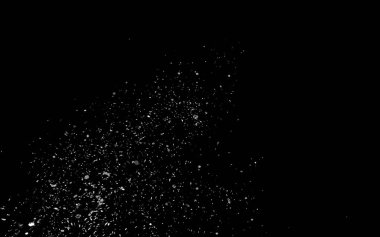 Gümüş konfeti. Parlak gümüş parıltıları olan soyut bir arka plan. Gümüş toz parçacıkları parıldıyor. Uçarken ve yanıp sönen ışık parçacıkları.