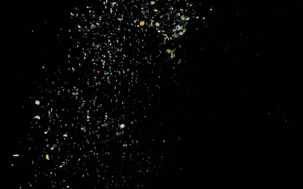 Silberkonfetti Abstrakter Hintergrund Mit Silbrig Glänzendem Funkeln Silberstaubpartikel Funkeln Fliegende — Stockfoto
