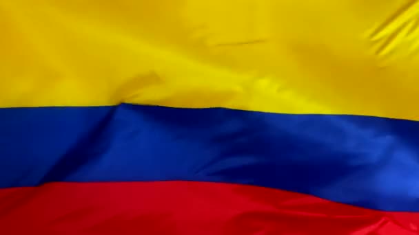 Kolumbia Zászlója Integet Szélben Közelről Szél Jobbról Balra Fúj Háttér — Stock videók