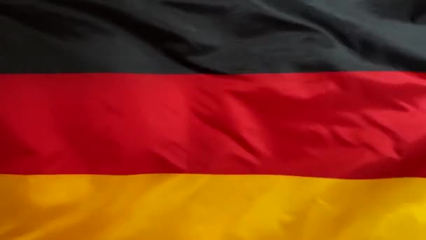 Прапор Німеччини Розмахує Вітром Зблизька Вітер Дме Правого Ліво Походження — стокове відео