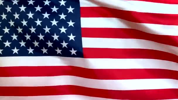 Bandeira Dos Eua Acenando Vento Bandeira Americana Fechar — Vídeo de Stock