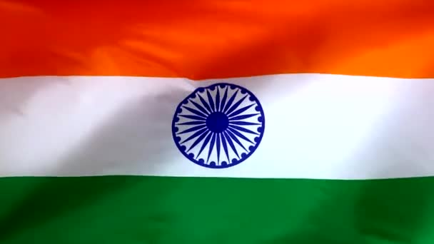 Drapeau Inde Agitant Vent Drapeau Indien Près — Video