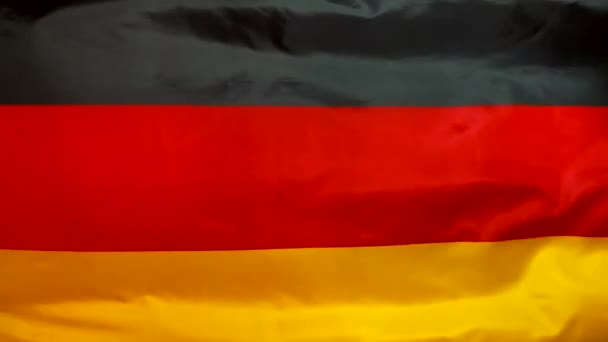 Bandeira Alemanha Acenando Vento Bandeira Alemã Fechar — Vídeo de Stock