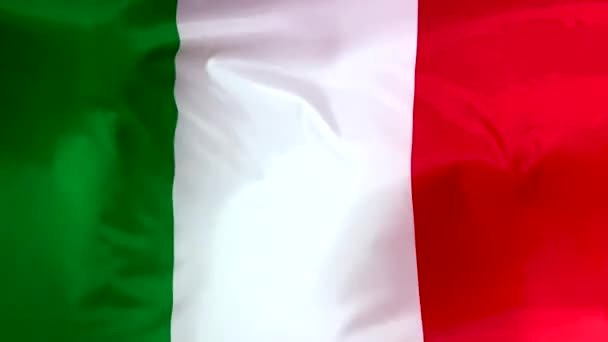 Vlag Van Italië Wapperend Wind Italiaanse Vlag Close — Stockvideo