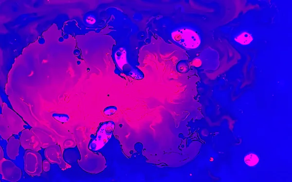 Roze Blauwe Aquarelinkt Water Olie Geweldige Futuristische Achtergrond Planeten Het — Stockfoto