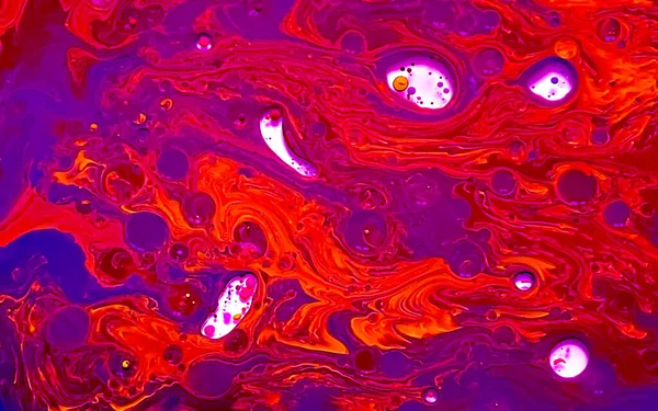 Oranje Paarse Aquarelinkt Water Olie Geweldige Futuristische Achtergrond Planeten Het — Stockfoto
