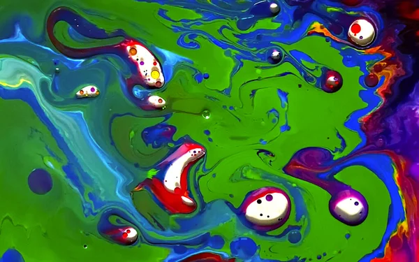 Färgglada Akvarell Bläck Vatten Och Olja Fantastisk Futuristisk Bakgrund Planeter — Stockfoto
