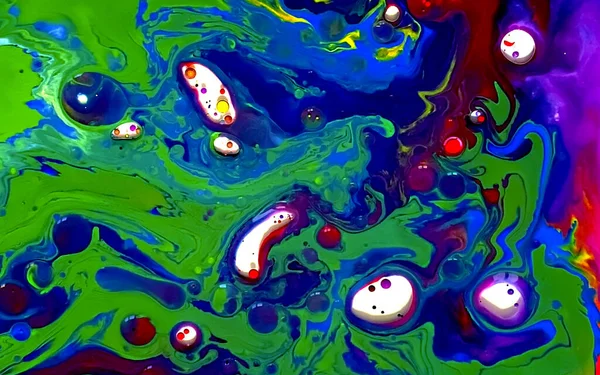 Colorida Tinta Acuarela Agua Aceite Increíble Fondo Futurista Planetas Universo — Foto de Stock