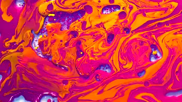 Colorida Tinta Acuarela Agua Con Aceite Planetas Universo Espacio Guay — Vídeos de Stock