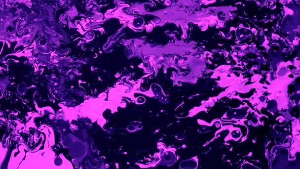 Ροζ Και Μπλε Μελάνι Υδατογραφίας Νερό Πετρελαίου Cool Trending Screensaver — Αρχείο Βίντεο