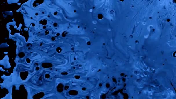 Blue Watercolor Ink Black Oil Water Cool Trending Screensaver Abstract — Stock Video