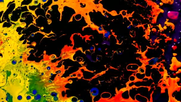 Colorida Tinta Acuarela Agua Aceite Guay Salvapantallas Fondo Tendencia Abstracto — Vídeo de stock