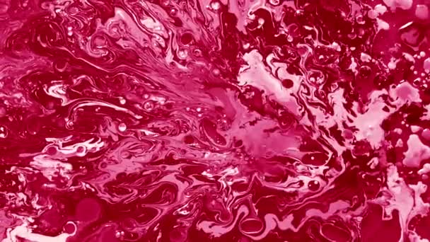 Ροζ Και Λευκό Μελάνι Υδατογραφίας Νερό Πετρελαίου Cool Trending Screensaver — Αρχείο Βίντεο