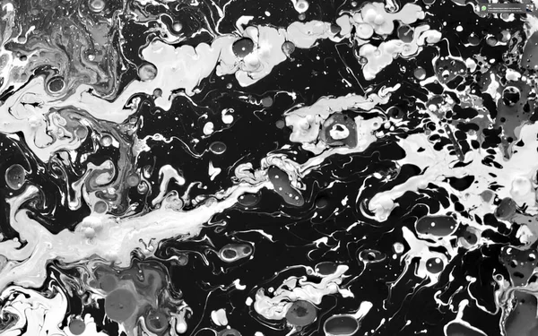 Белые Черные Акварельные Чернила Масляной Воде Cool Trending Screensaver Абстрактный — стоковое фото