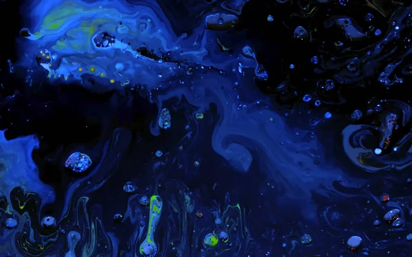 Синие Акварельные Чернила Масляной Воде Cool Trending Screensaver Абстрактный Тренд — стоковое фото