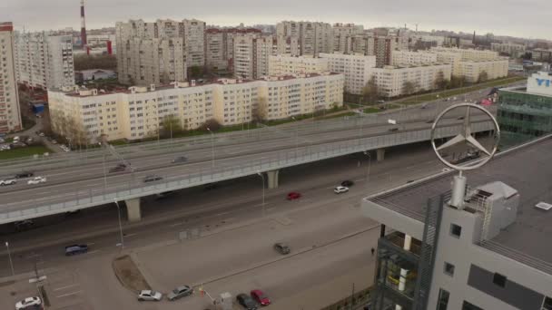 Petersburg Russie Avril 2020 Vue Aérienne Logo Concessionnaire Mercedes Benz — Video