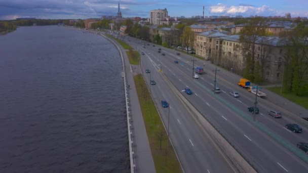 Petersburg Russie Mai 2020 Vue Aérienne Des Cyclistes Ville Européenne — Video