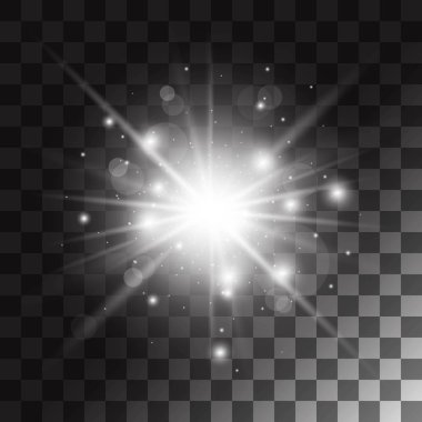 Saydam arka plan üzerinde parlama ışık efekti.  