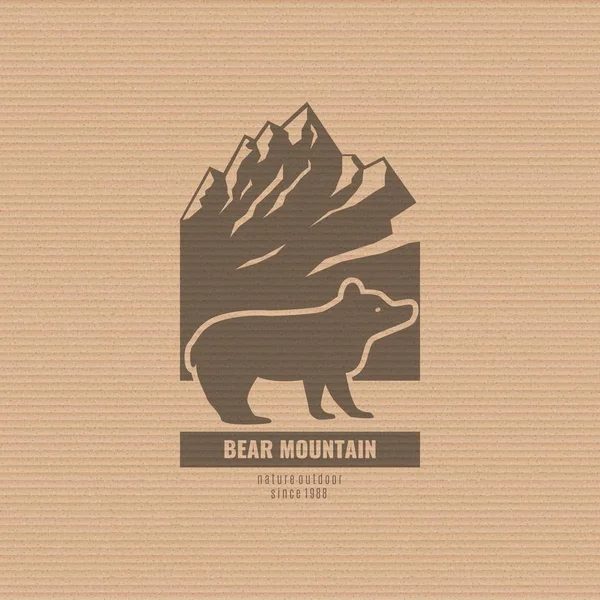 Bear Mountain. Logo with the bear and the mountains in a retro style.