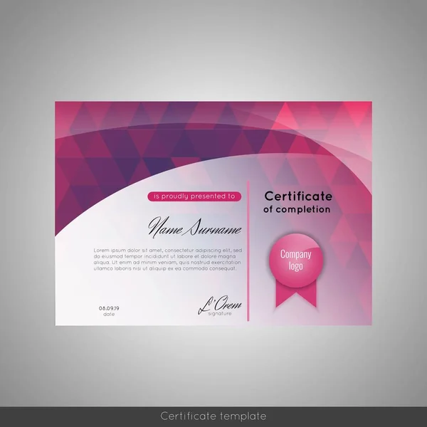 Certificat d'achèvement (appréciation, réalisation, diplôme ou récompense) ). — Image vectorielle