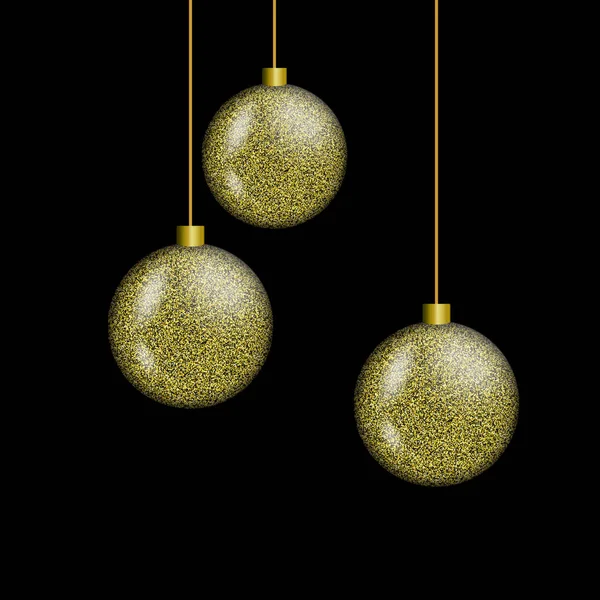 Bolas de Navidad de oro conjunto . — Vector de stock