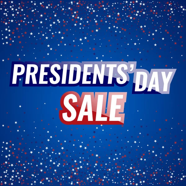 Presidents' Day salu banner med amerikanska flaggan och stjärnor bakgrund. — Stock vektor