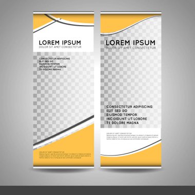 İş veya eğitim banner şablon vektör tasarımı kadar rulo.  