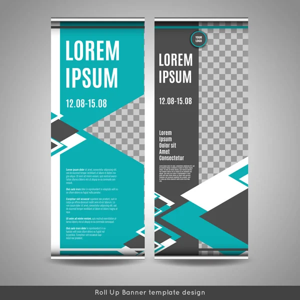 Roll-Up banner sablon design csíkos háttér. — Stock Vector