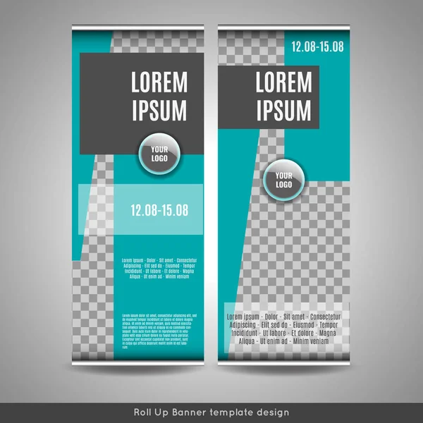 Roll-Up banner sablon design csíkos háttér. — Stock Vector