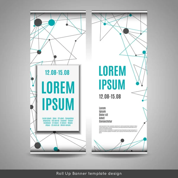 Roll Up banner szablonu projektu z paski tle. — Wektor stockowy