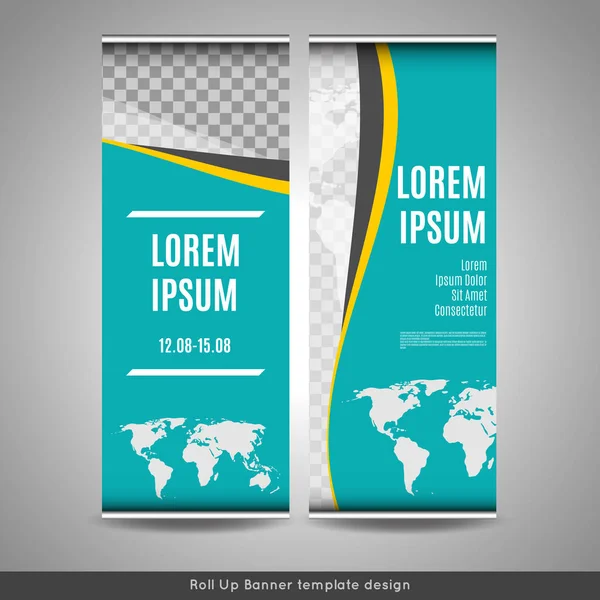 Roll Up Banner szablonu projektu. — Wektor stockowy