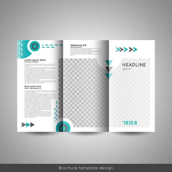 Tri fold business or educational brochure template design. Scandinavian style — Stock Vector