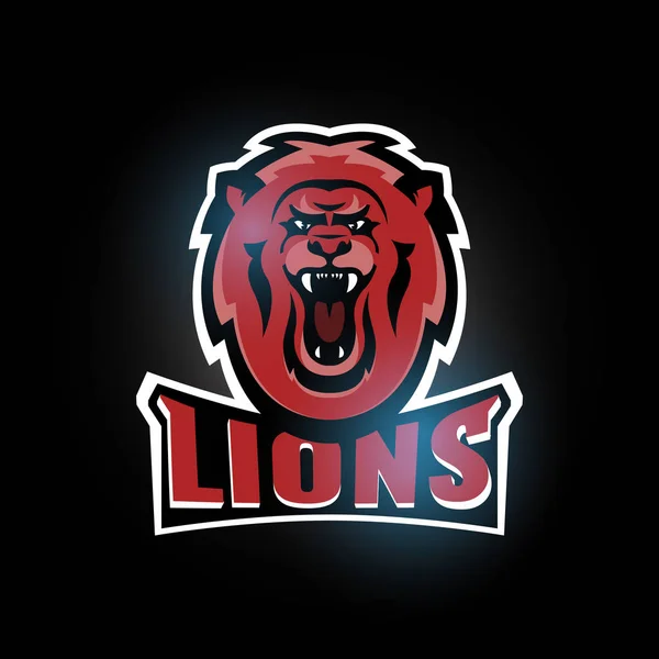 Logotipo da equipa desportiva Leão. Mascote animal — Vetor de Stock