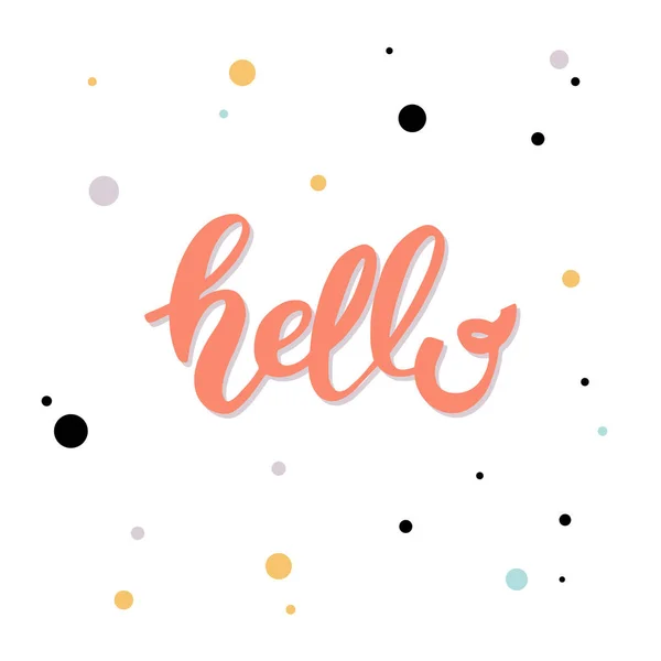 Hallo. Hand getekend belettering — Stockvector