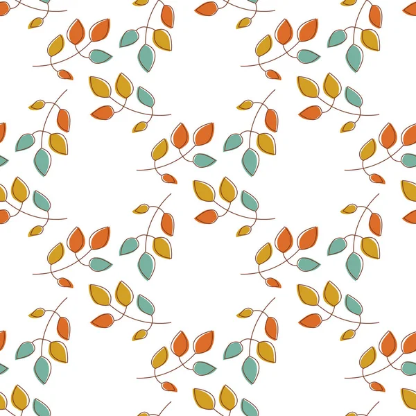 Nahtlose Herbstblättermuster. Floraler Hintergrund — Stockvektor
