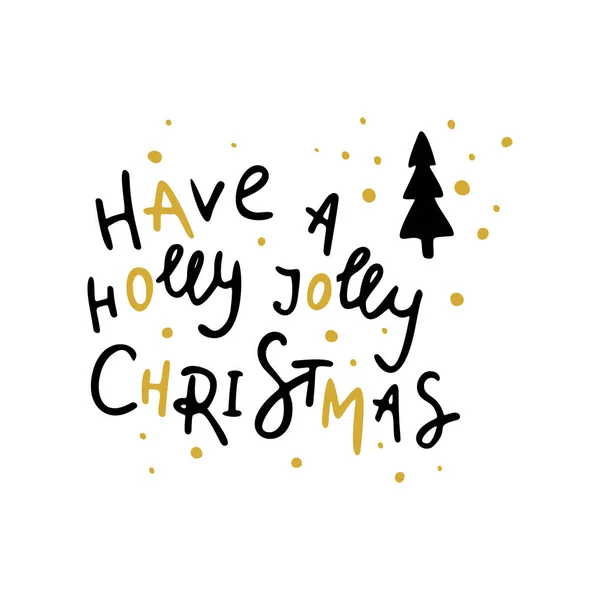 Conjunto de Natal mão lettering.Merry x-mas.Merry e bright.Have um azevinho alegre christmas.Let ele neve.Enjoy o feriado . —  Vetores de Stock