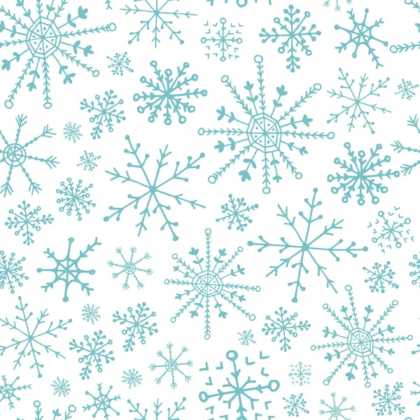 Сніжинки безшовний візерунок. Зимовий фон — стоковий вектор