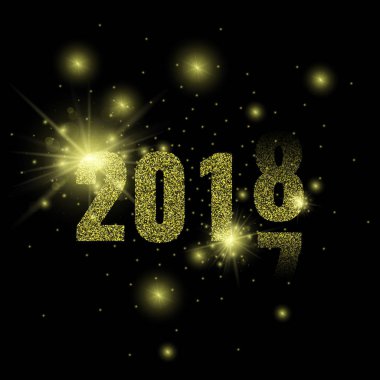 Altın tozu ile yeni yıl 2018 arka plan