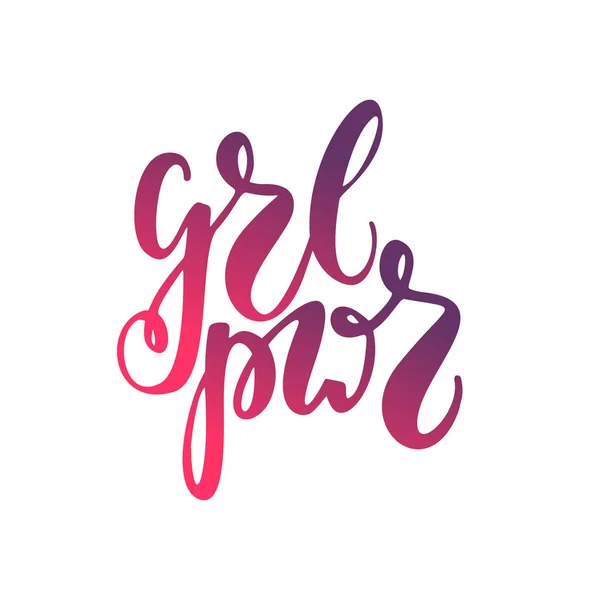 GRL Pwr. Girl power bokstäver. Handskrivna feminism tecken — Stock vektor