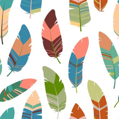 Sorunsuz tüyler desen. İskandinav renkli tasarım arka plan