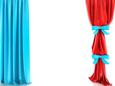 curtains 3D rendering clipart