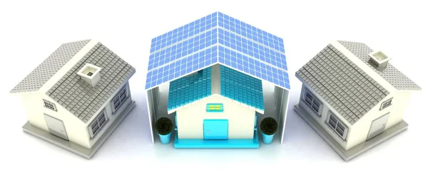 Energieeffizientes Zuhause 3D Render Illustration — Stockfoto